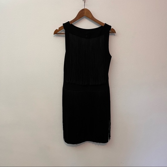 NANETTE LEPORE black fringe back mini dress 8 - Picture 6 of 6